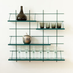 Modulares Regal Gassien Paris en schwarzem Mundall für Küche, mit verrerie und carafe vintage.