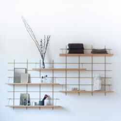 Modulares Regal Gassien Paris aus Holz und Messing für Badezimmer, style minimalistisch skandinavisch.